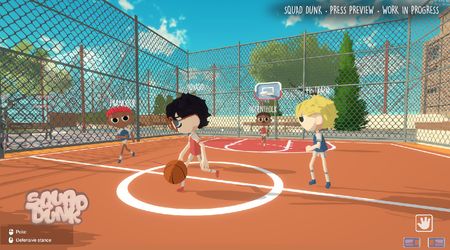 Squad Dunk first-person basketball gameplay screenshot.